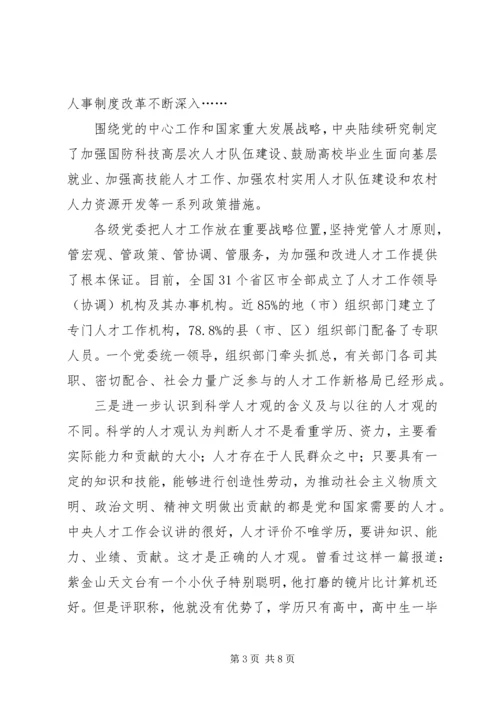 学习全国人才工作会议精神心得体会 (8).docx