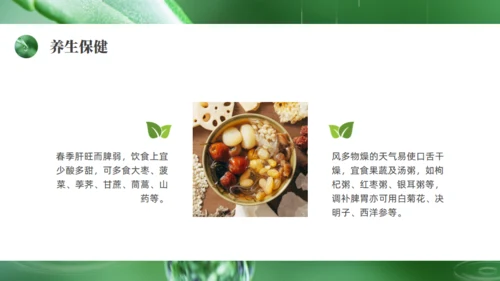 雨水绿色露水背景通用PPT模板