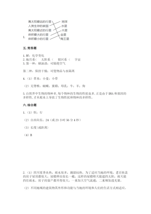 教科版科学六年级下册期末测试卷【研优卷】.docx