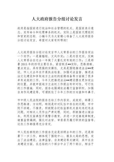 人大政府报告分组讨论发言.docx