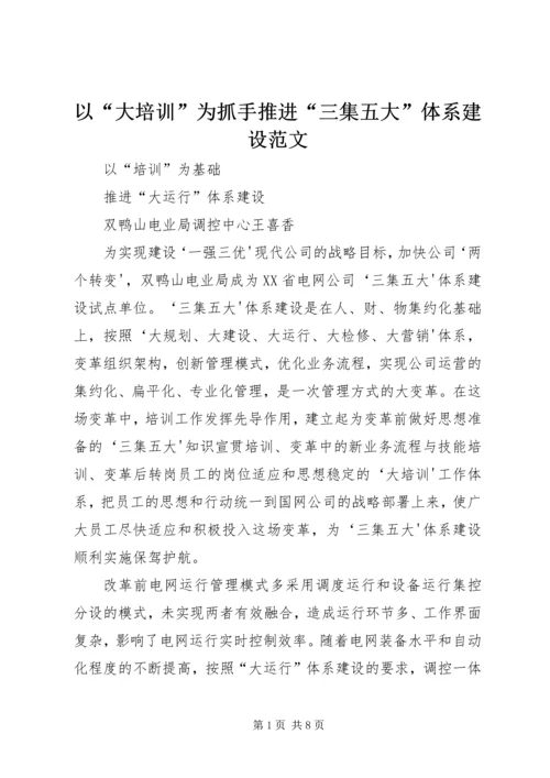 以“大培训”为抓手推进“三集五大”体系建设范文.docx