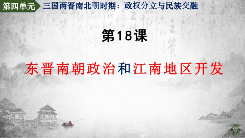 第18课 东晋南朝政治和江南地区开发  课件