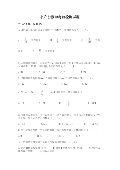 小升初数学考前检测试题带答案（培优b卷）.docx