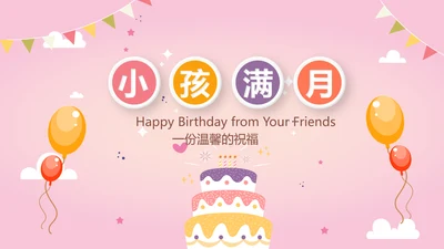今天我满月啦电子相册PPT动态模板