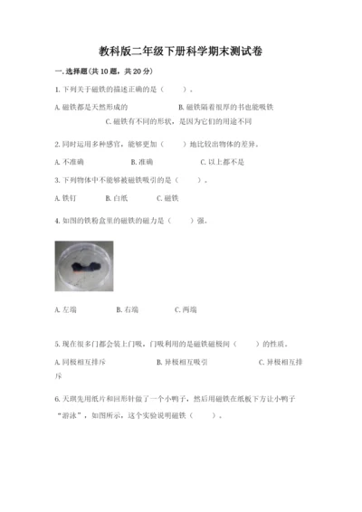教科版二年级下册科学期末测试卷附参考答案（基础题）.docx