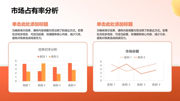 橙色3D风季度复盘报告PPT模板