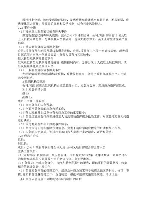 企业新型冠状病毒肺炎应急预案模板.docx