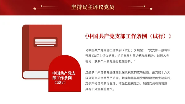 红色党建党课党支部的组织生活课件PPT模板