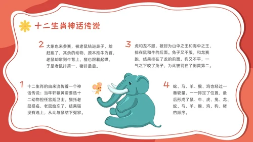 红色卡通可爱十二生肖课件PPT中国传统文化