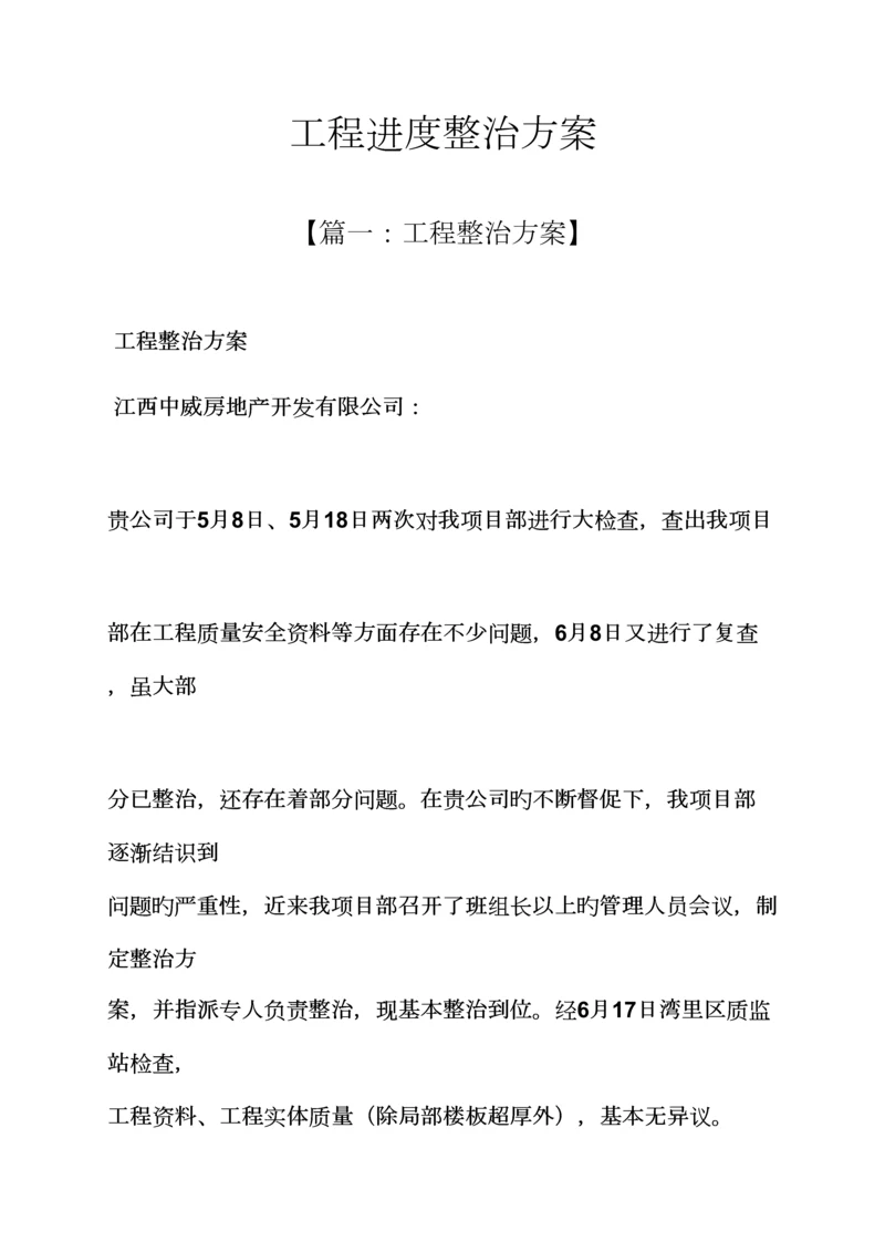 活动专题方案之关键工程进度整改专题方案.docx