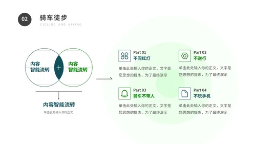 绿色卡通风交通安全保护自己教育主题班会PPT