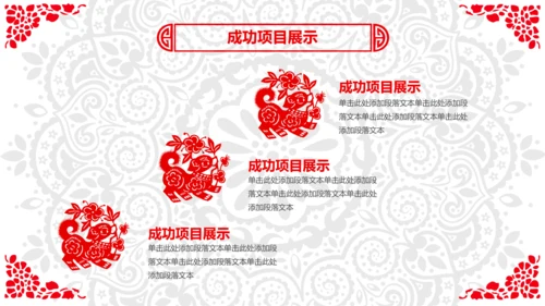 喜庆剪纸民俗狗年新年春节元旦联欢会PPT