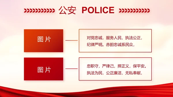 红色党建警察年终工作总结述职报告动态PPT模板