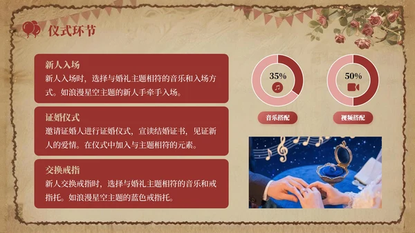 红色复古风七夕主题婚礼策划方案PPT模板