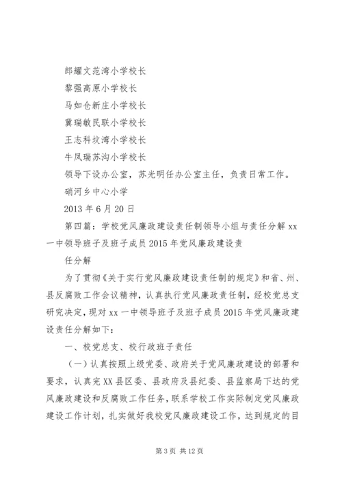 学校党风廉政建设领导小组.docx