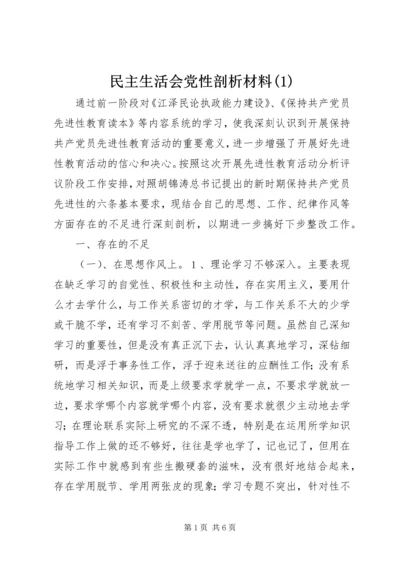 民主生活会党性剖析材料(1).docx