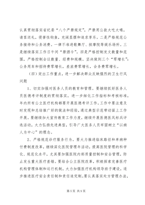 全县卫生系统纠风活动要点.docx