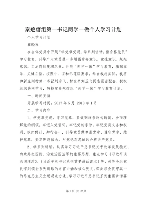 秦疙瘩组第一书记两学一做个人学习计划.docx