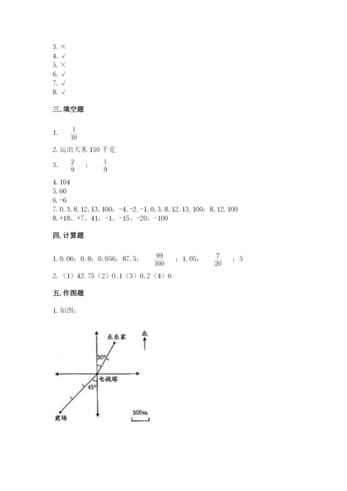 北师大版小学六年级下册数学期末综合素养测试卷精品【含答案】.docx