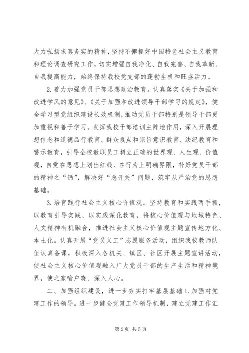 市委党校年度党建工作要点.docx