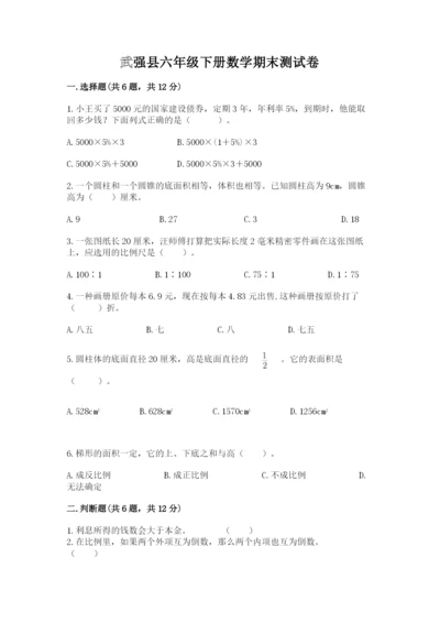 武强县六年级下册数学期末测试卷新版.docx