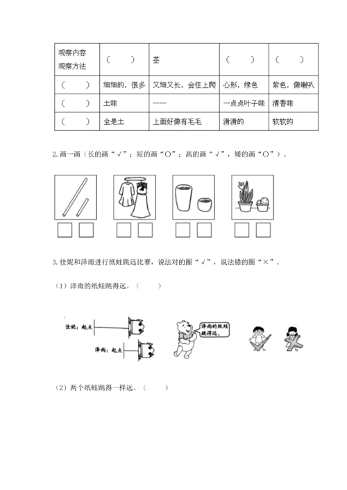 教科版一年级上册科学期末测试卷含答案.docx