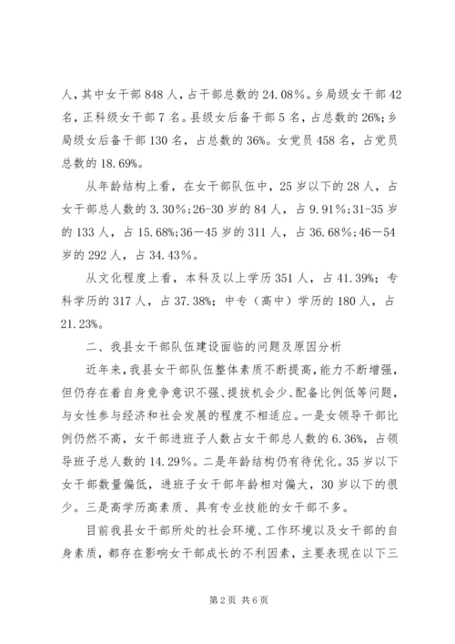 妇女干部队伍建设调研报告.docx