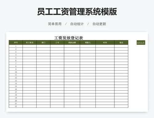 员工工资管理系统模版