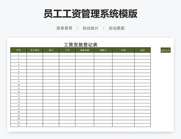 员工工资管理系统模版