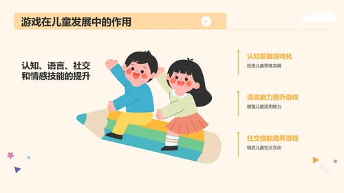 黄色卡通风学前教育游戏PPT模板