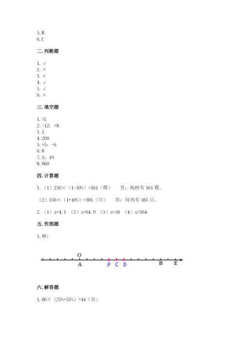 廊坊市固安县六年级下册数学期末测试卷附答案.docx