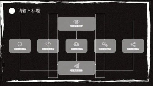 商用黑色卡通抽象工作汇报通用PPT模板