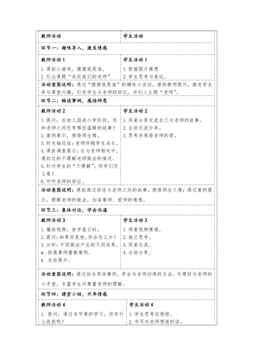 5.走近我们的老师-第1课时 教学设计