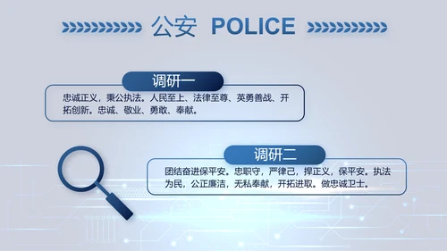 蓝色大气公安警察派出所出警动态PPT模板