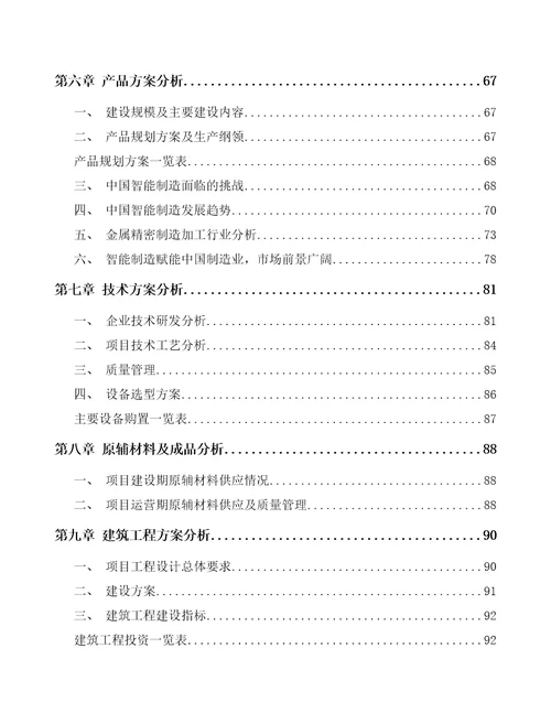 安阳精密制造项目可行性研究报告模板范本