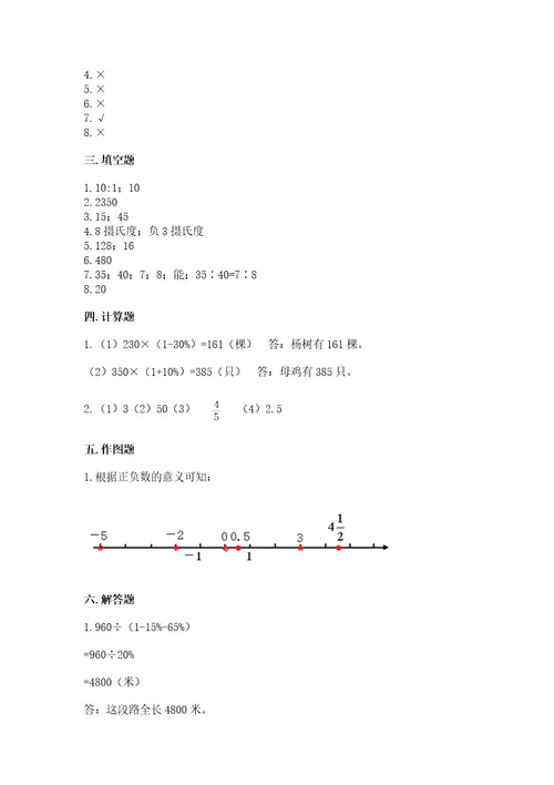 北京版六年级下册数学期末测试卷附完整答案（有一套）