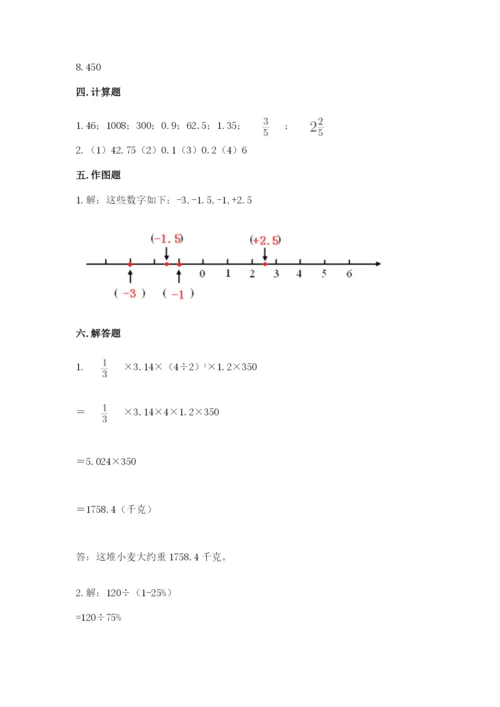 人教版六年级下册数学期末测试卷附完整答案（有一套）.docx