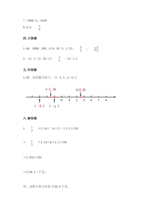 人教版六年级下册数学期末测试卷（培优b卷）.docx