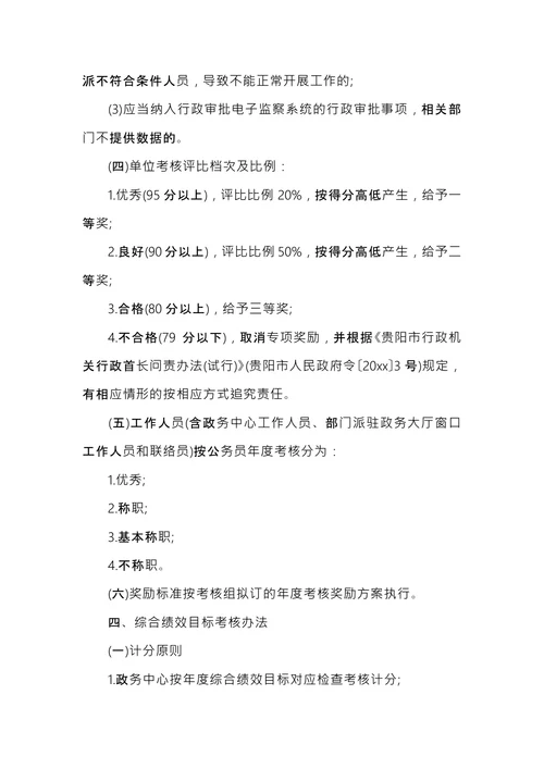 部门绩效考核细则