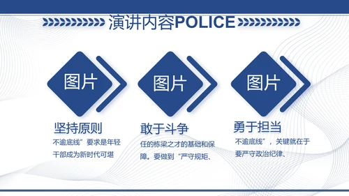 蓝色大气公安派出所工作汇报PPT动态模板