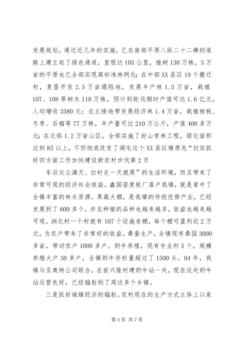 切实抓好四方面工作加快建设新农村步伐.docx
