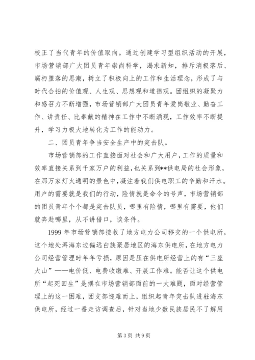 供电局争创五四红旗团支部申报材料.docx