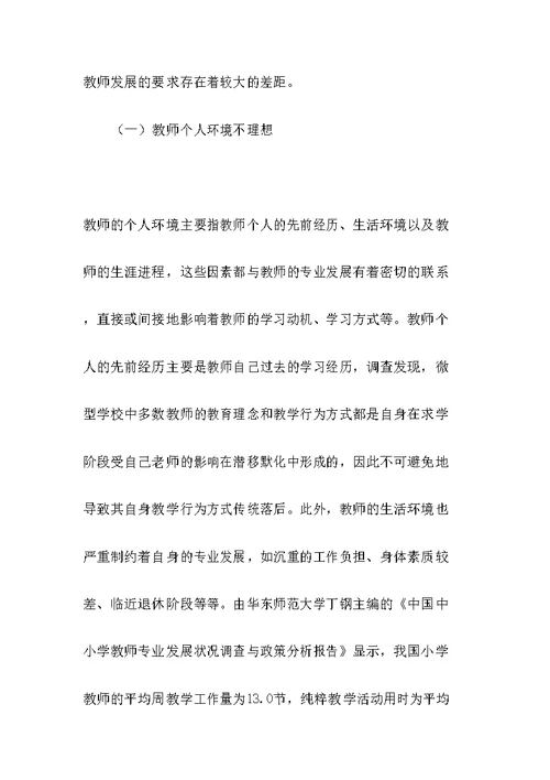 乡村微型学校教师专业发展的现状与思考