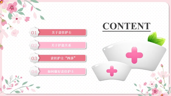 实用责任护士粉色清新医疗医学PPT模板