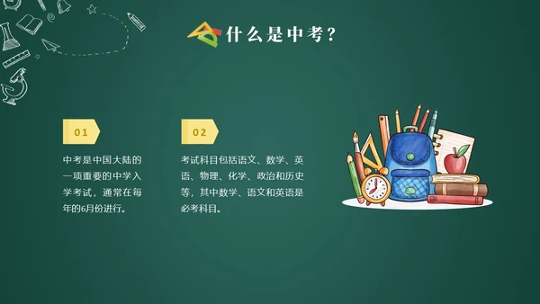 黑板风初三毕业班期中家长会家长PPT