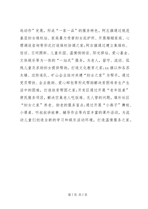 关于妇联“妇女之家”建设经验材料.docx