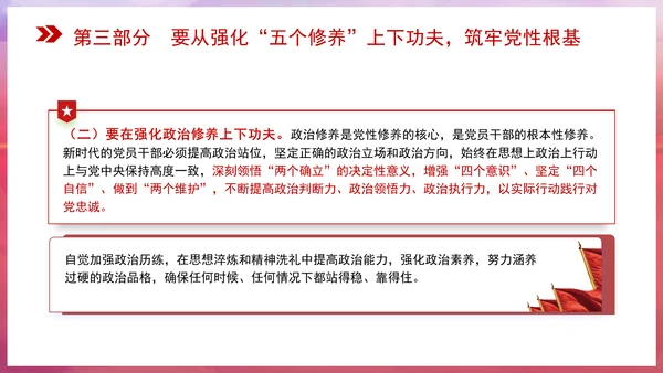 党性修养党课在强化五个修养上下功夫 筑牢党性根基PPT课件