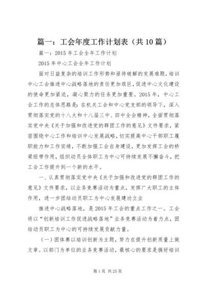 篇一：工会年度工作计划表（共10篇）.docx