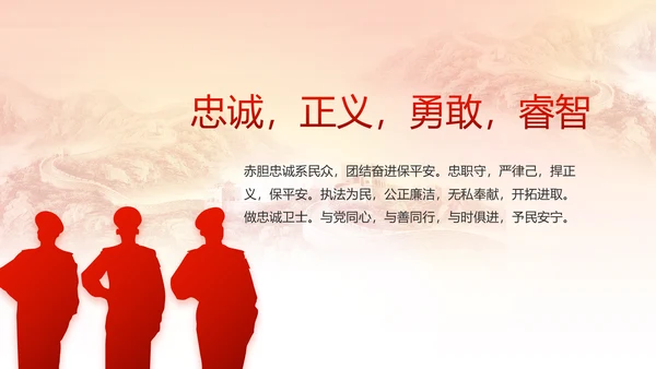 红色公安警察喜迎党的二十大动态PPT