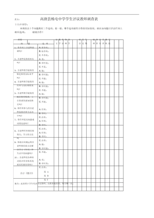 教师综合评价方案